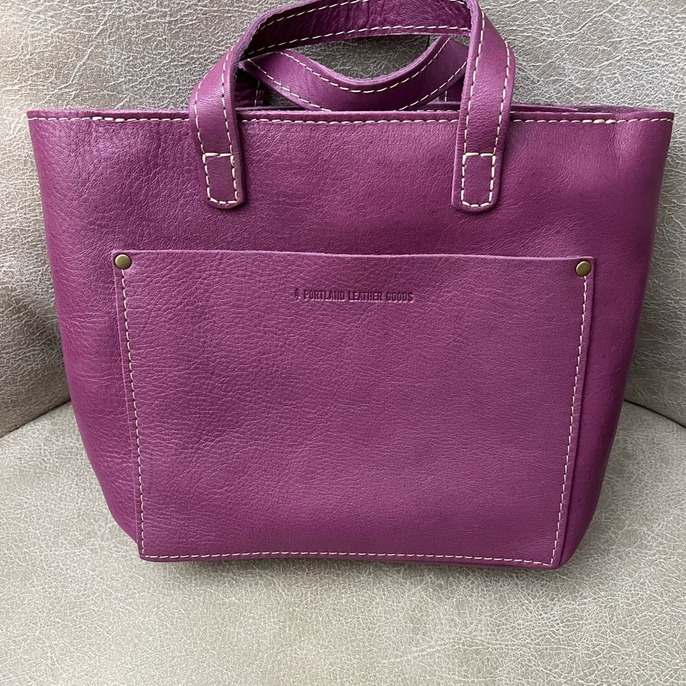 Portland Leather Goods Mini Zip Crossbody in Mulberry